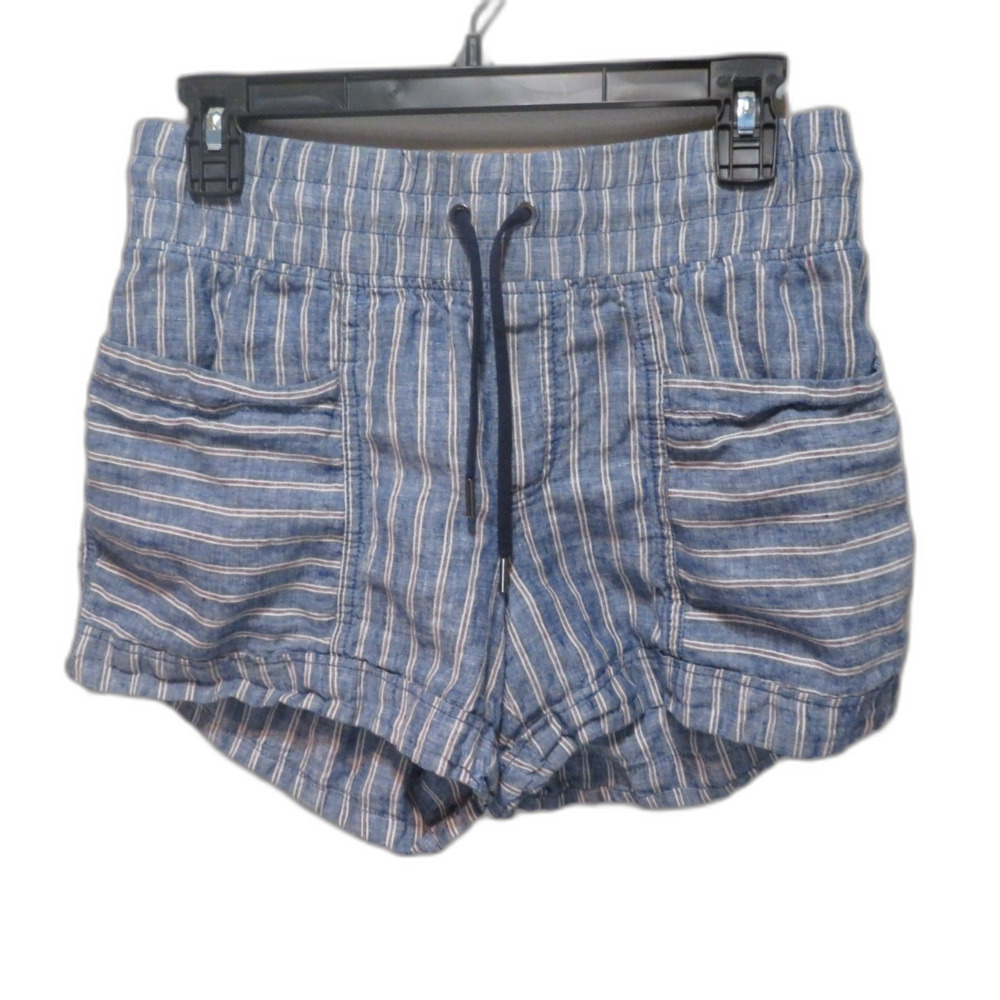 Athleta Cabo Linen Shorts Striped Size 6
